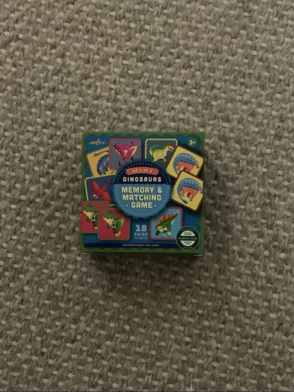 Dinosaurs Memory & Matching Game - Green and Blue